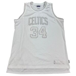 Vintage‎ Reebok Boston Celtics Jersey Men's XL White Paul Pierce #34 NBA